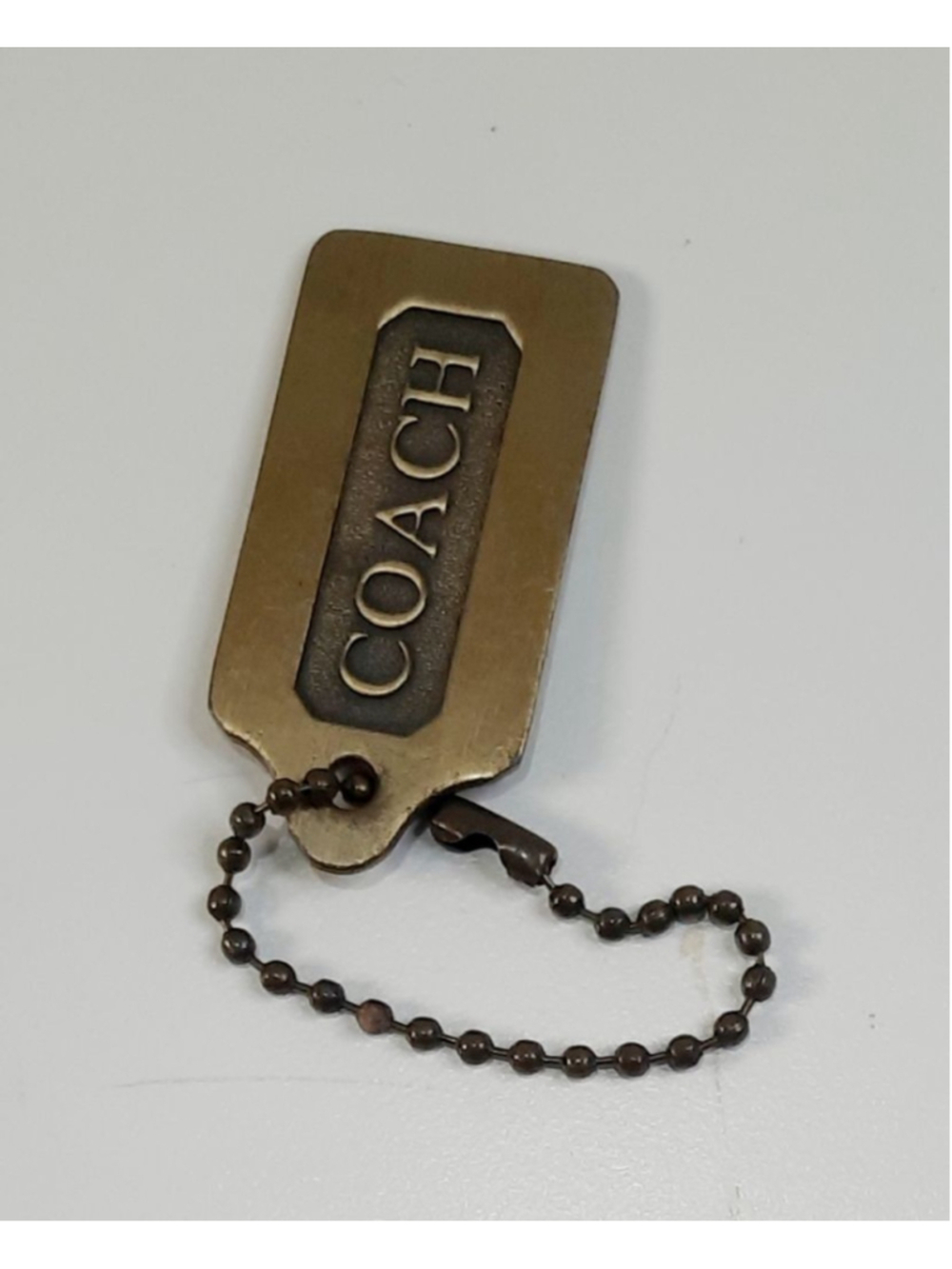 COACH Vintage Style BrassTone Metal Large Sized Hang Tag Purse Replacement Charm - Picture 2 of 4